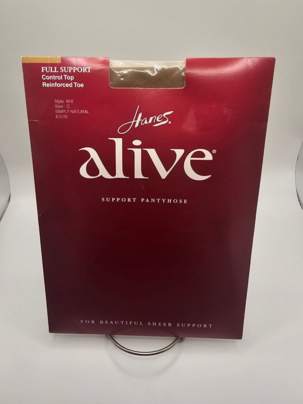 Hanes Alive Support Pantyhose Full Support Control Top Reinforced Toe Simply Nat